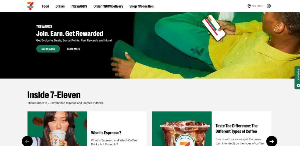 Web de 7-Eleven